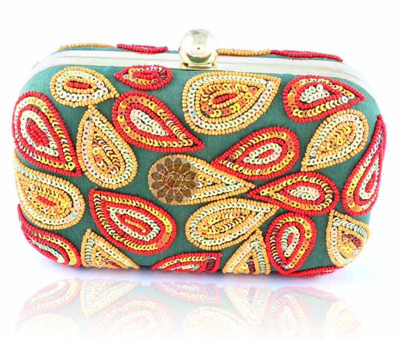Vogue Crafts & Designs Pvt. Ltd. manufactures Multicolor Embroidered Clutch at wholesale price.